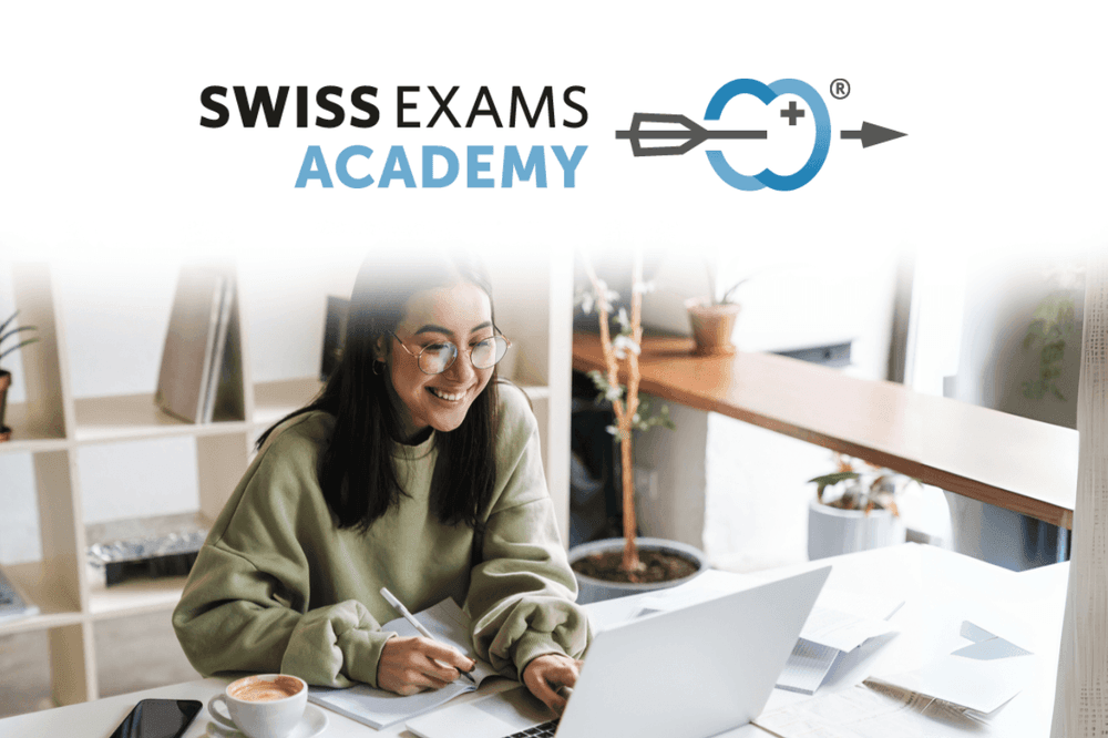 Young student taking the Cambridge Linguaskill course, online from home